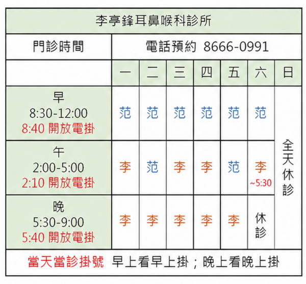 李亭鋒耳鼻喉科診所