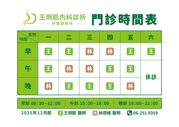 王炯凱內科診所-肝膽腸胃科