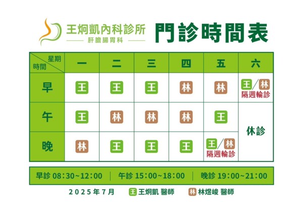 王炯凱內科診所-肝膽腸胃科
